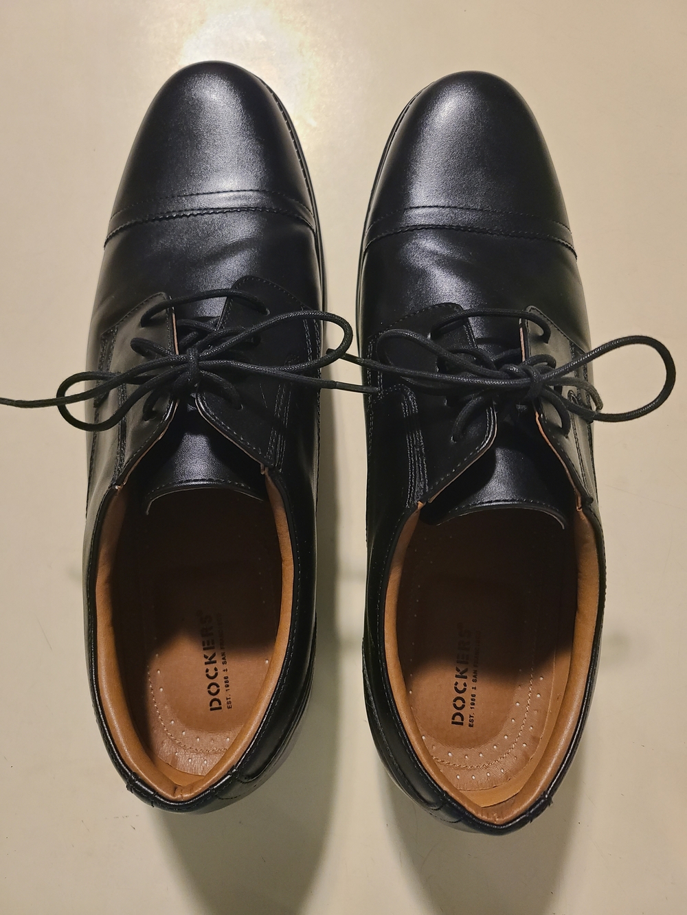 Dockers Garfield Black Cap Toe Oxford Men’s Black Size 13 Wide (13W)